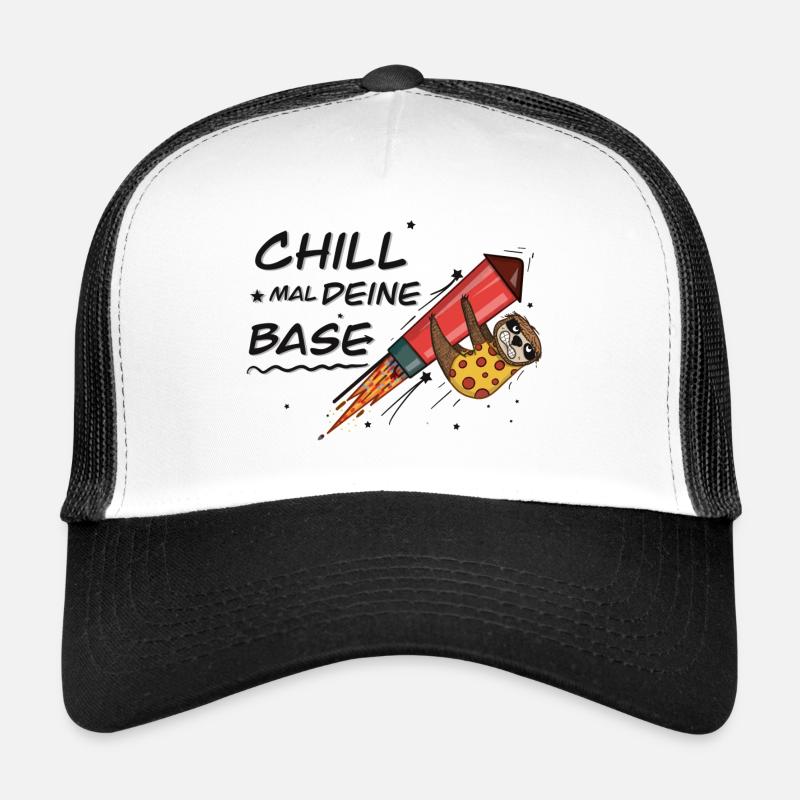Chill mal deine base - Trucker Cap - Weiß/Schwarz