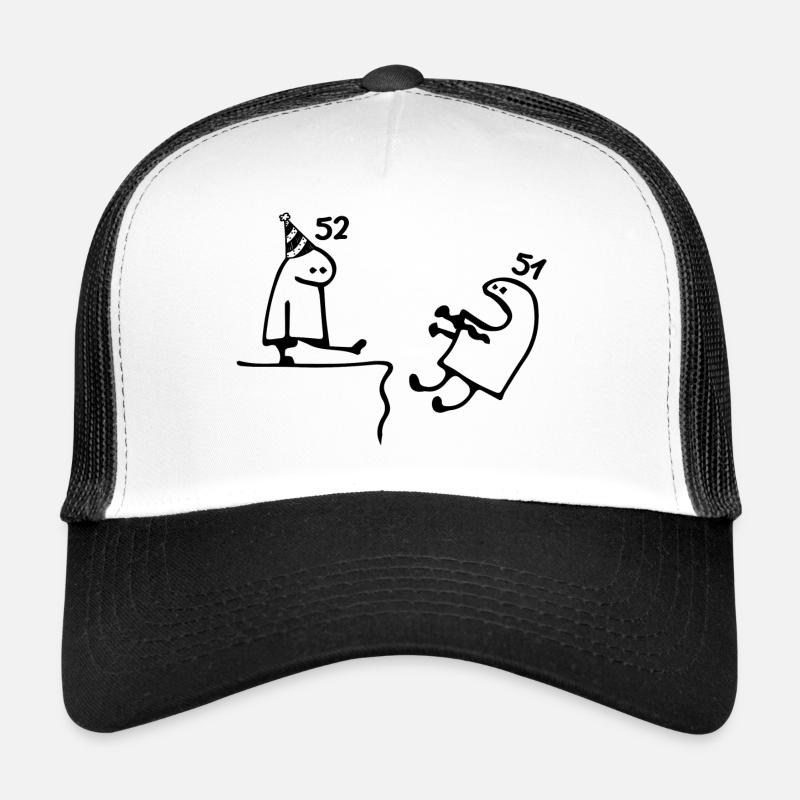 52 ans : Adieu âge 51 ans, Joyeux 52e anniversaire - Casquette trucker - blanc/noir