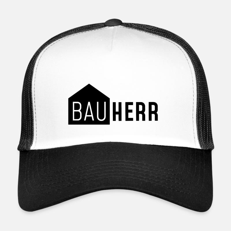 Bauherr mit Haus - Trucker Cap - Weiß/Schwarz