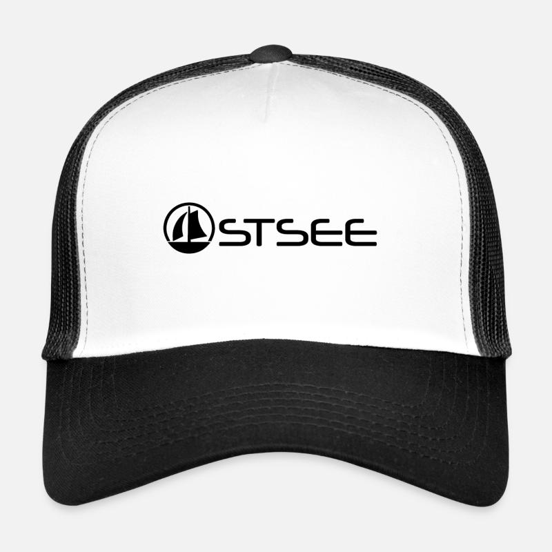 Ostsee mit Boot [black] - Trucker Cap - Weiß/Schwarz