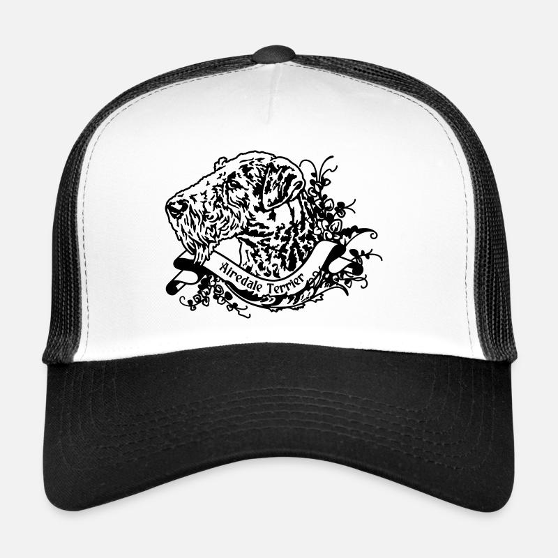 Airedale Terrier an Retro Banner Trucker Cap