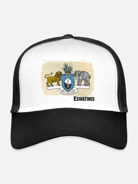Swaziland, Eswatini, Kingdom of Eswatini - Trucker Cap - white/black - Front