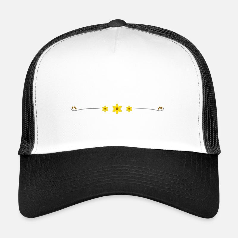blumenranke - Trucker Cap - Weiß/Schwarz
