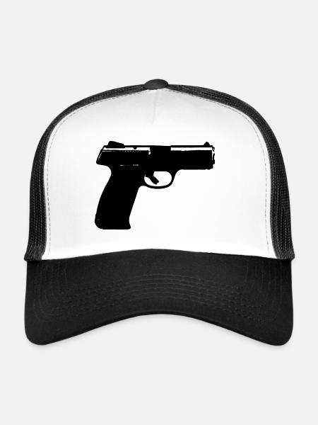 Esport Gamer Pistole Egoshooter Geschenkidee - Trucker Cap - Weiß/Schwarz - Vorne