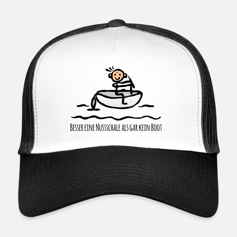 Mieux vaut un mot que pas de bateau - Casquette trucker - blanc/noir