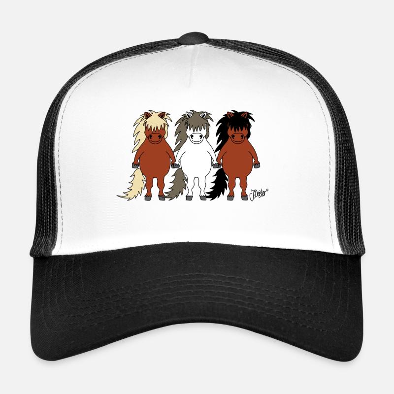 Islandpferdchen - Trucker Cap - Weiß/Schwarz