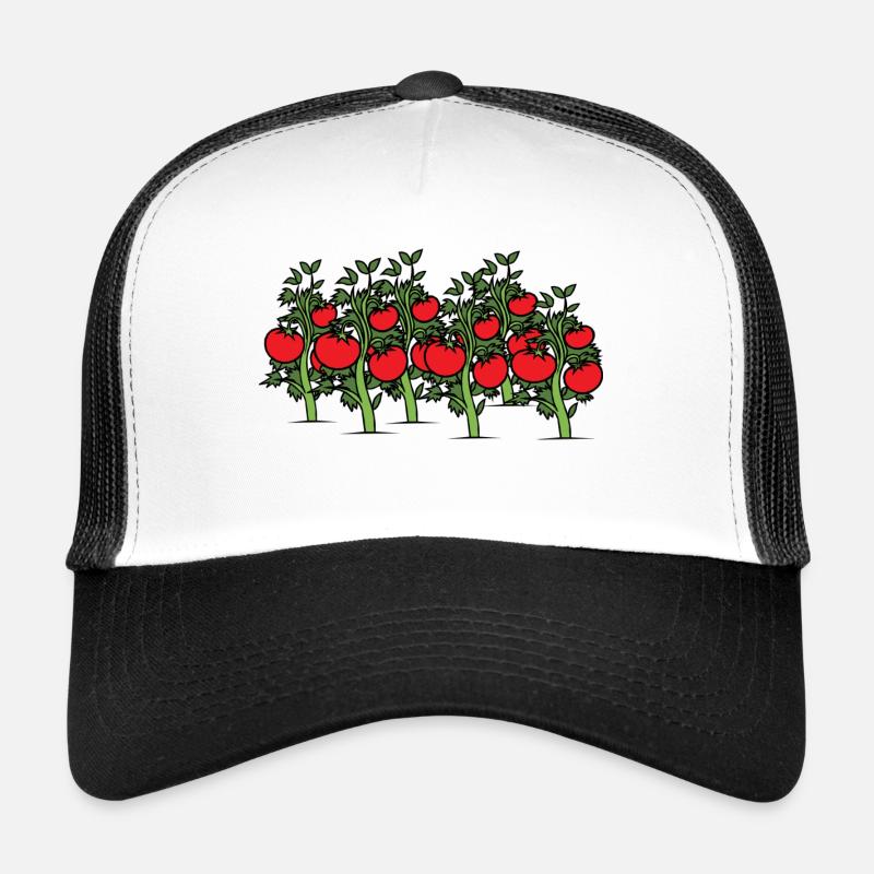 Des tomates sur l’arbuste. Idée de cadeau Casquette trucker 