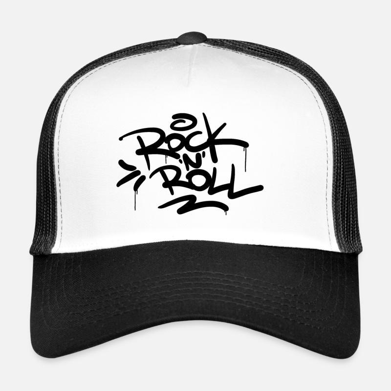 Rock N Roll - Casquette trucker  - blanc/noir