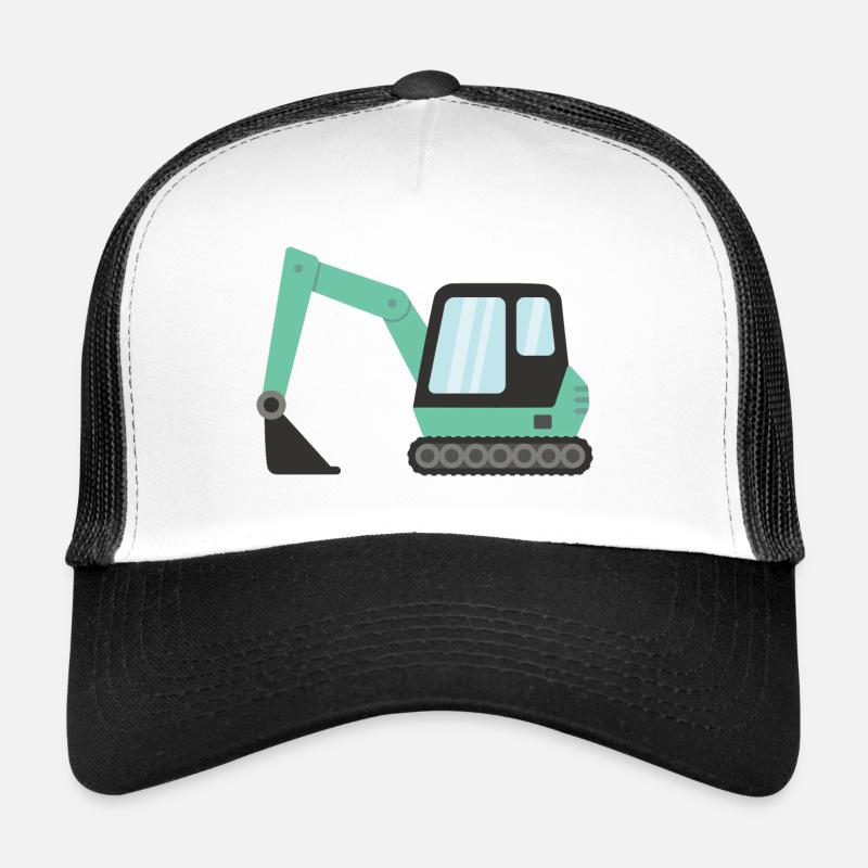 Pelle verte de véhicule de construction Casquette trucker 