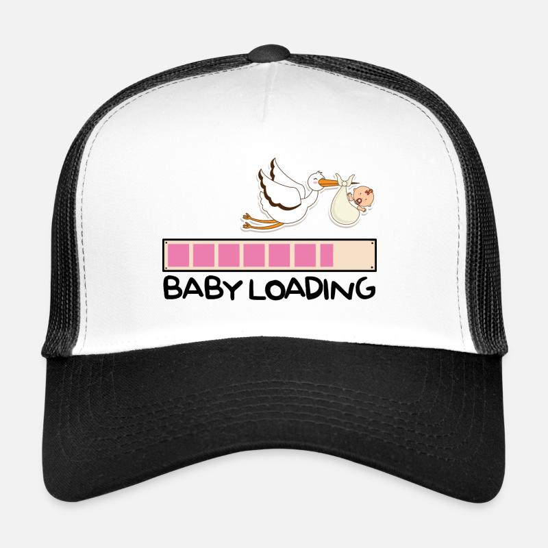 Baby Loading Stork Graviditet Baby Belly - Trucker cap - hvid/sort