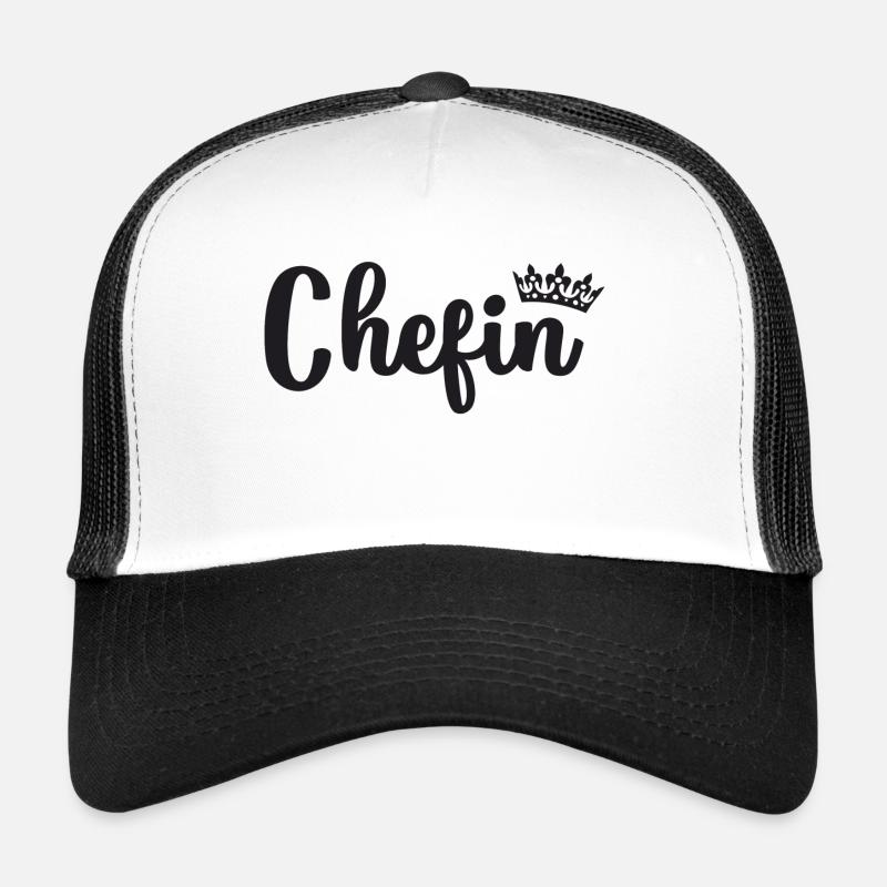Chefin - Trucker Cap - Weiß/Schwarz