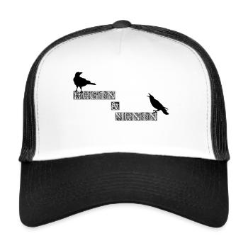 Hugin und Munin Keltenknoten - Trucker Cap - Weiß/Schwarz - Vorne