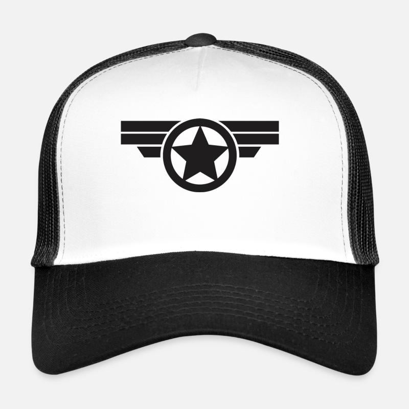 Militärstern - Trucker Cap - Weiß/Schwarz