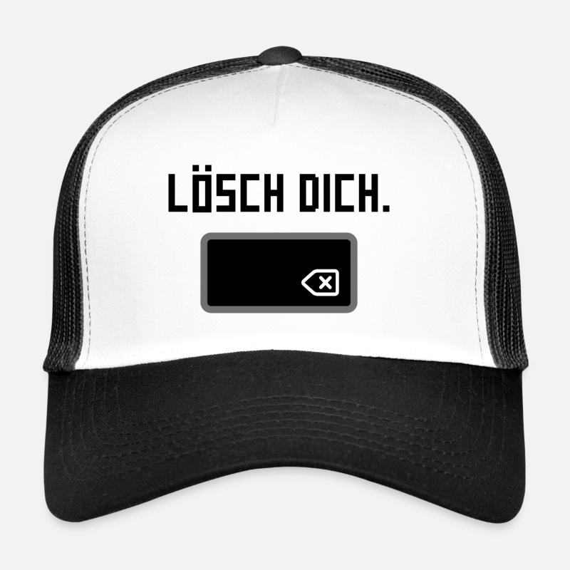 Lösch dich. - Trucker Cap - Weiß/Schwarz