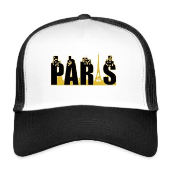 Paris Stadt Fraunkreich golden black - Trucker Cap - Weiß/Schwarz - Vorne