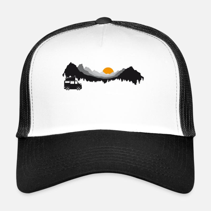 Camping in den Bergen - Trucker Cap - Weiß/Schwarz