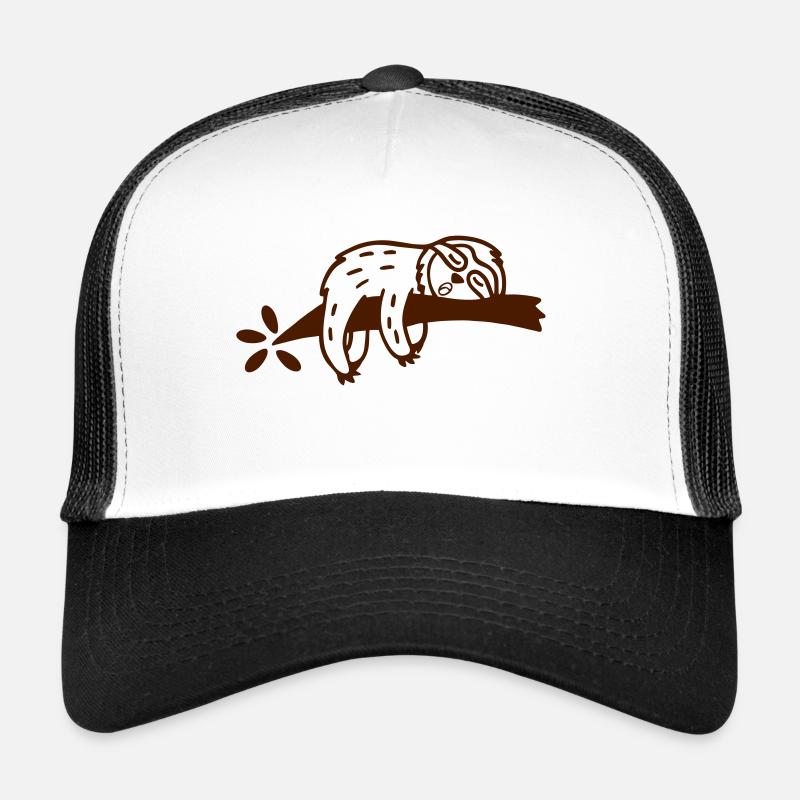 Faultier 2 - Trucker Cap - Weiß/Schwarz
