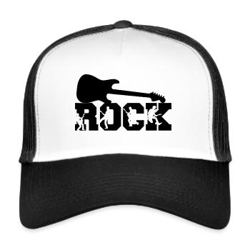 Guitar Rock Shirt - Trucker Cap - white/black - Front