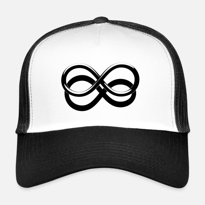 Unendlich-Symbol mit Schlagschatten - Trucker Cap - Weiß/Schwarz