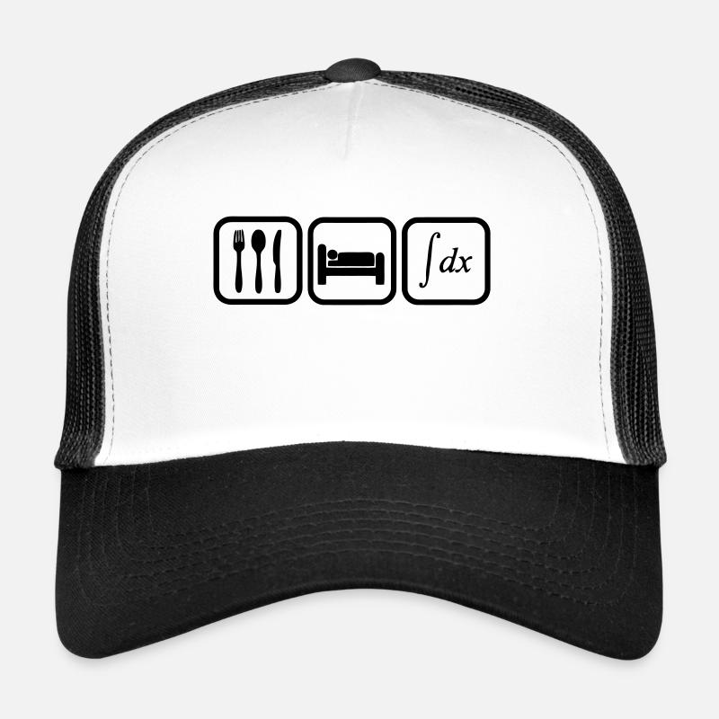 manger_dormir_calculer - Trucker Cap - Weiß/Schwarz