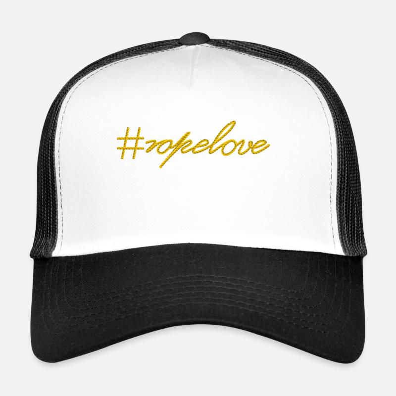 ropelove lettrage corde amour bondage corde hashtag Casquette trucker 