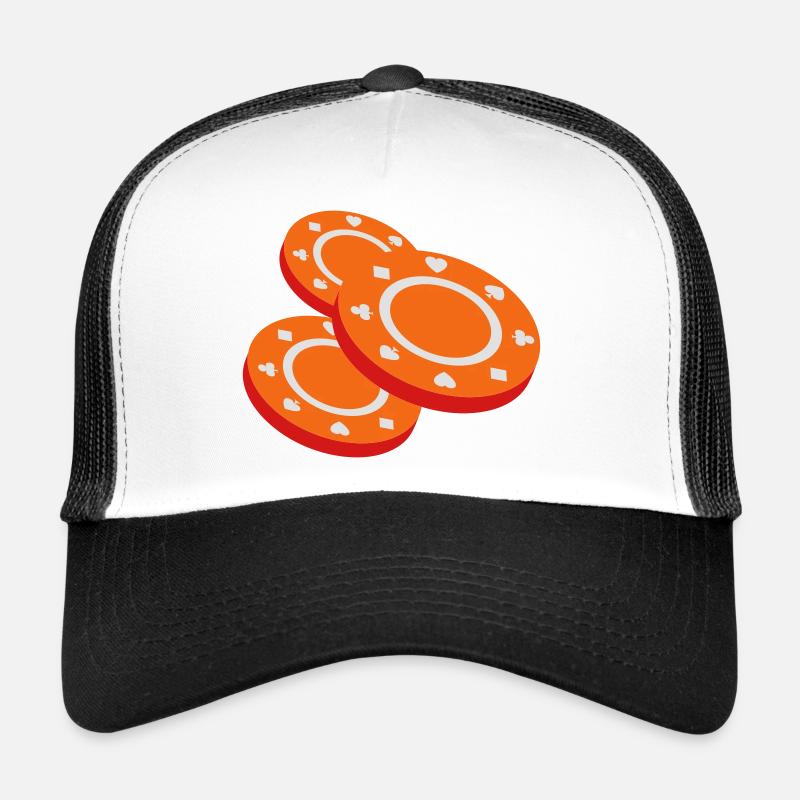 Poker-Chips 3 3 coul - Trucker Cap - Weiß/Schwarz