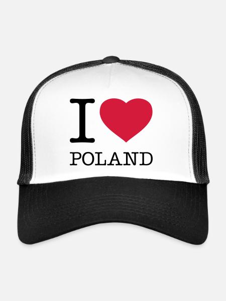 I LOVE POLAND Polen Polska - Trucker Cap - white/black - Front