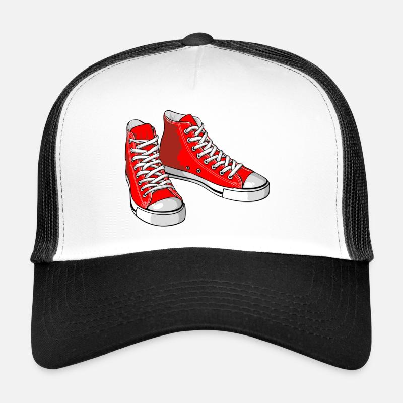 Baskets rouges Casquette trucker 