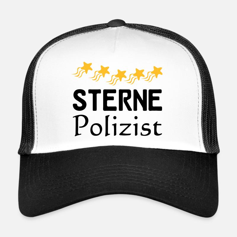 Sterne Polizist Geschenk - Trucker Cap - Weiß/Schwarz