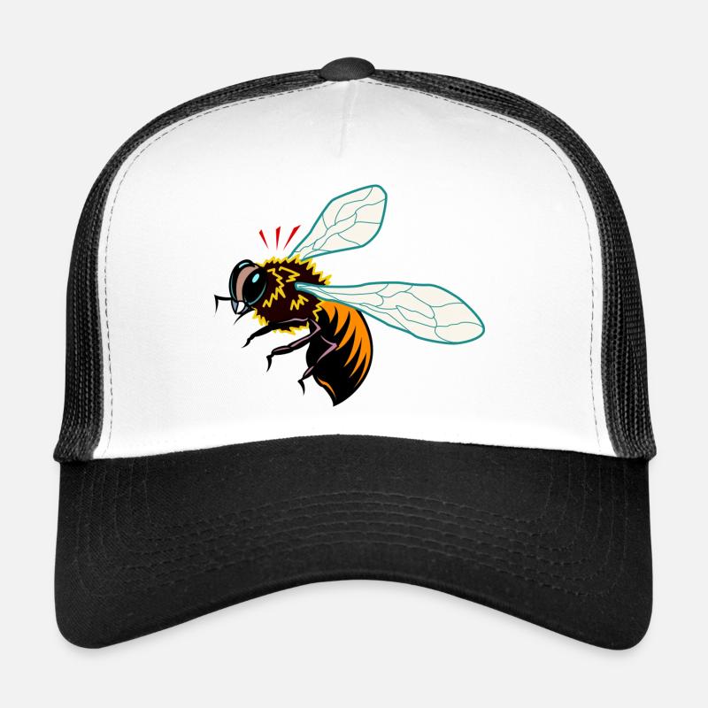 Abeille - Casquette trucker - blanc/noir