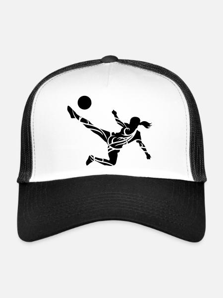 Soccer female - Casquette trucker  - blanc/noir - Devant