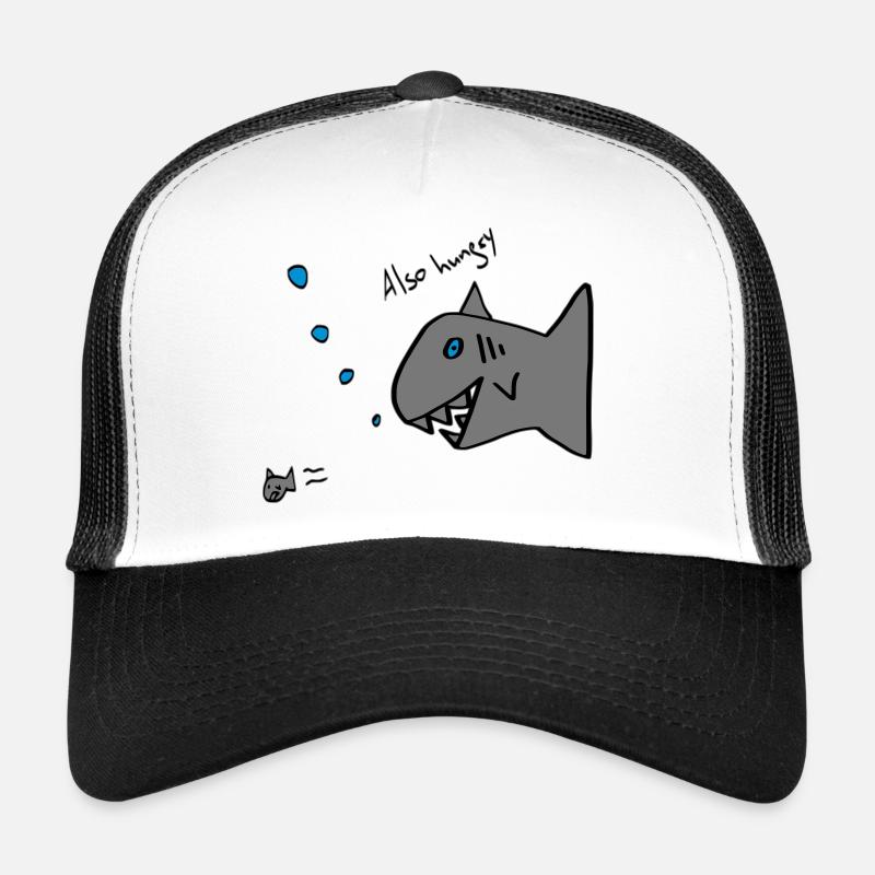 also hungry fish - Trucker Cap - Weiß/Schwarz