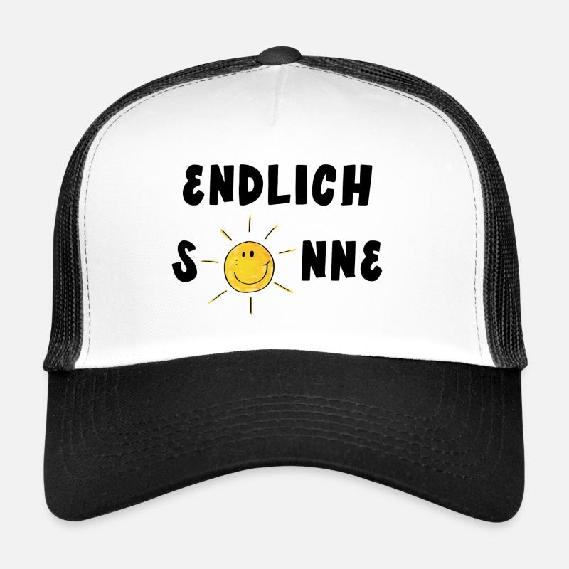 Endlich Sonne - Sommer - Sonnenschein - Trucker Cap - Weiß/Schwarz