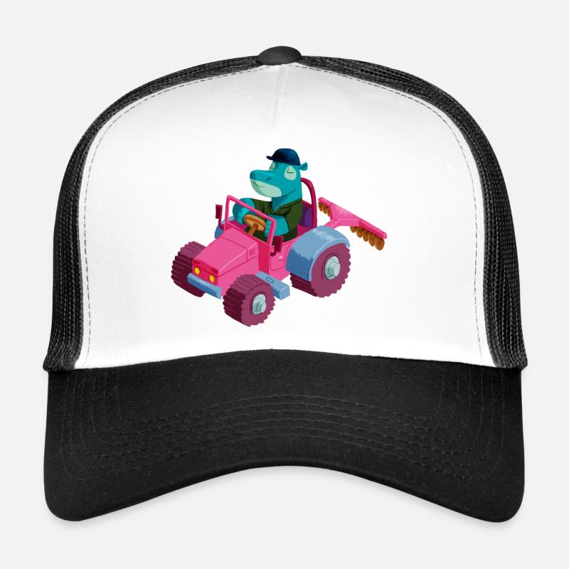 Hippo in a tractor Trucker Cap