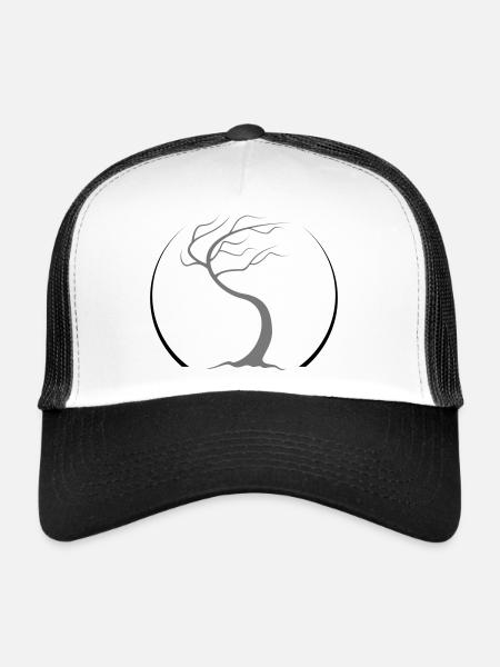 tao zen tree - Casquette trucker  - blanc/noir - Devant