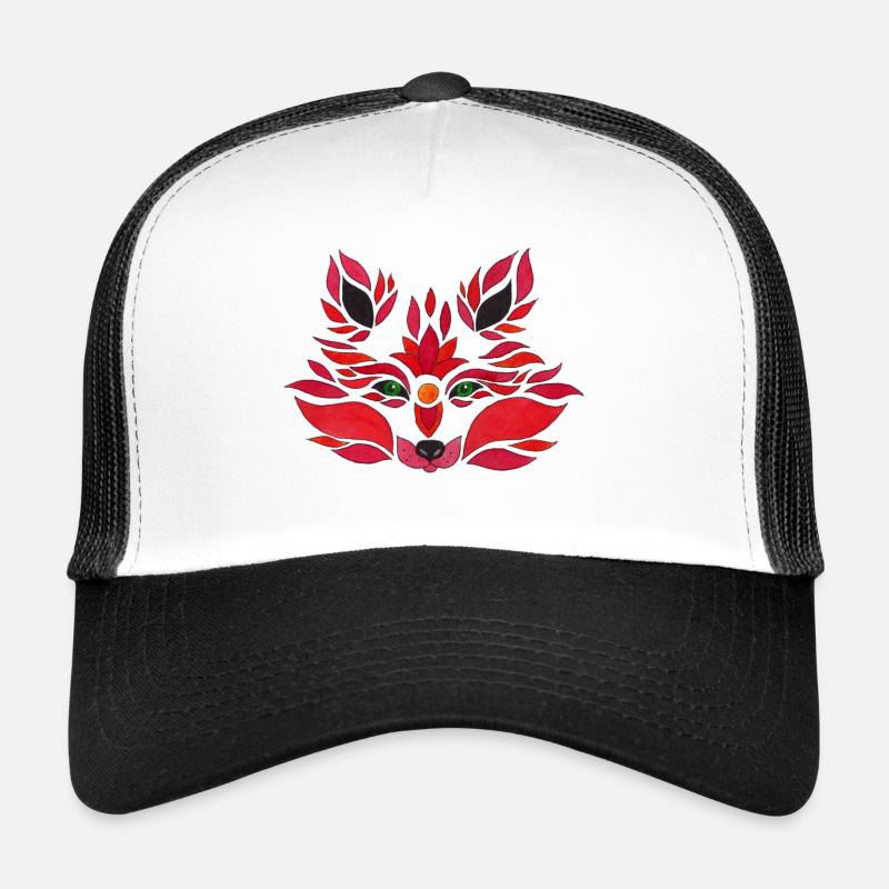 fox illustration - Trucker Cap - Weiß/Schwarz