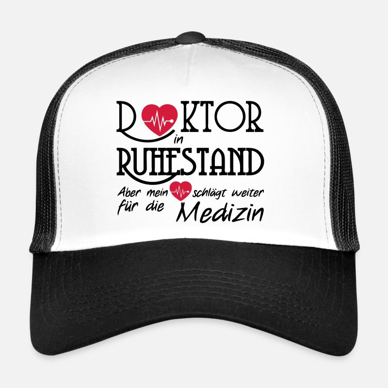 Doktor Ruhestand Rente Arzt Medizin Geschenk - Trucker Cap - Weiß/Schwarz