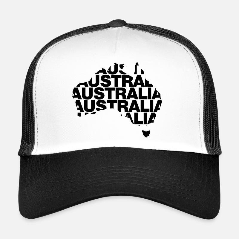 Australien - Trucker Cap - Weiß/Schwarz