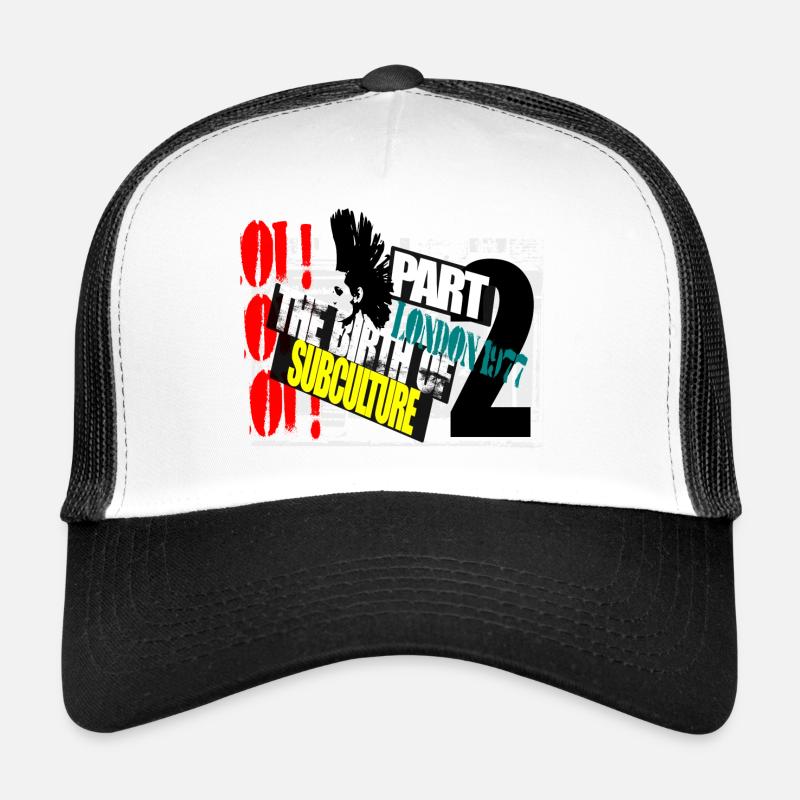 Punk Subkultur - Trucker Cap - Weiß/Schwarz