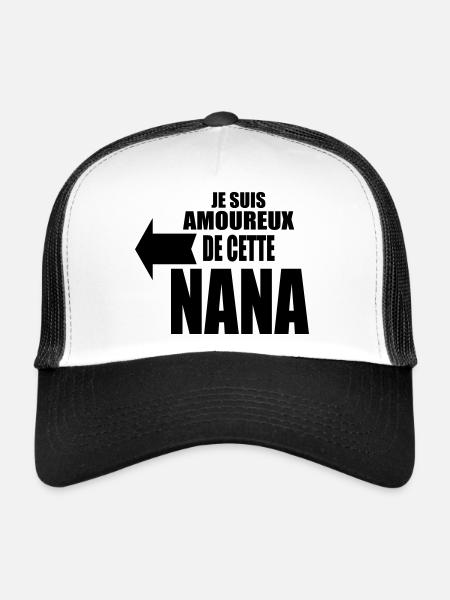 je suis amoureux de cette nana - Casquette trucker  - blanc/noir - Devant