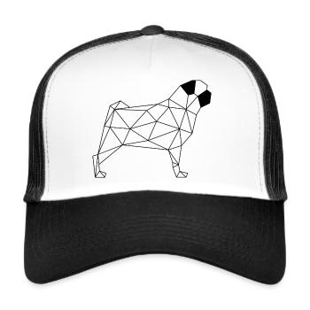 Geometric Pug - Geometric Pug - black - Trucker Cap - white/black - Front
