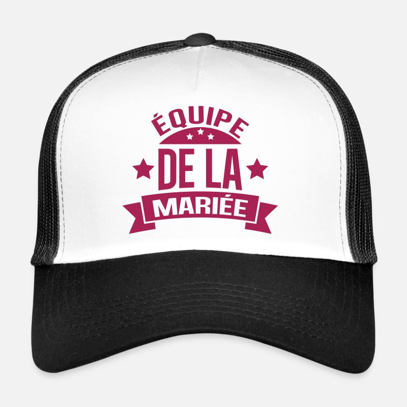 équipe de la mariée - Casquette trucker  - blanc/noir