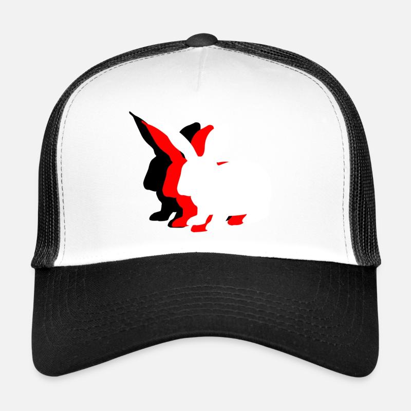 Hase Hasen Kaninchen Antifa - Trucker Cap - Weiß/Schwarz