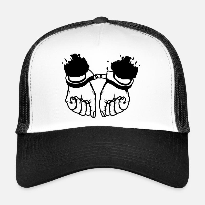 Hände und Handschellen - Trucker Cap - Weiß/Schwarz
