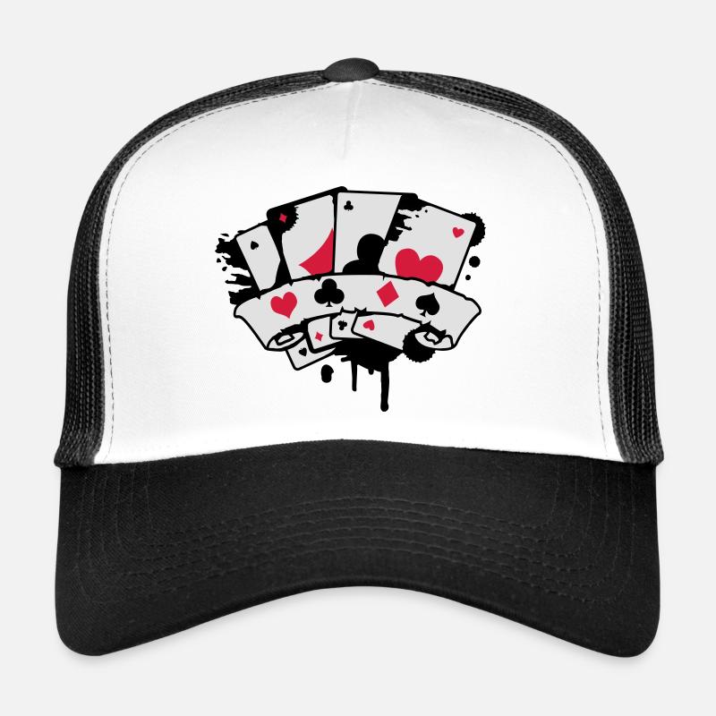 Carte da gioco e striscioni - Cappellino sportivo - bianco/nero