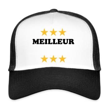Meilleur (à personnaliser) - Casquette trucker  - blanc/noir - Devant