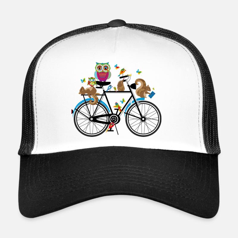 Animaux de la forêt sur un vélo Casquette trucker 