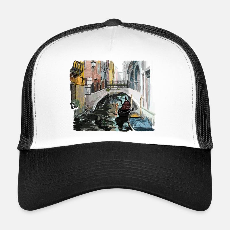 Venise - Casquette trucker  - blanc/noir