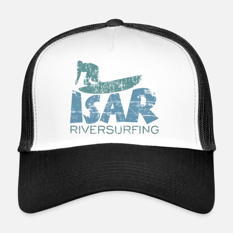 Isar Riversurfing (Vintage / Bleu Vert) Casquette trucker 