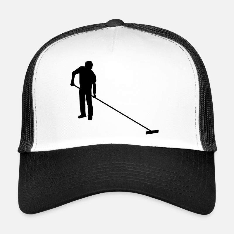 dessin de saunier sel paludier - Casquette trucker - blanc/noir